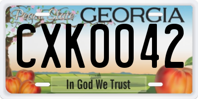 GA license plate CXK0042