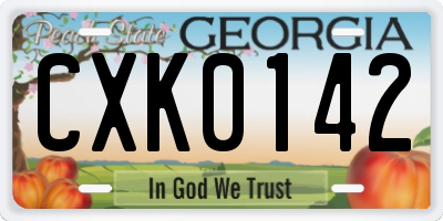 GA license plate CXK0142