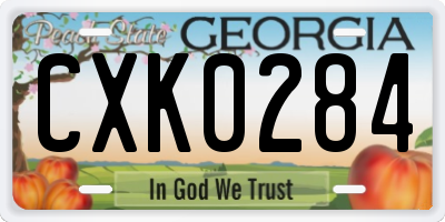 GA license plate CXK0284
