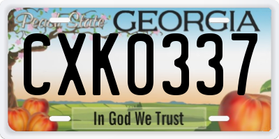 GA license plate CXK0337