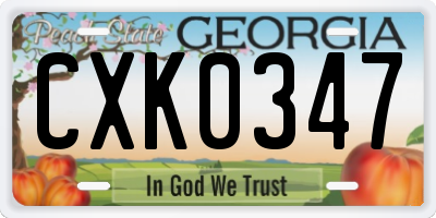 GA license plate CXK0347