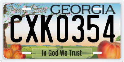 GA license plate CXK0354