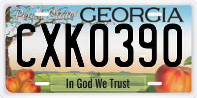 GA license plate CXK0390