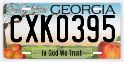 GA license plate CXK0395