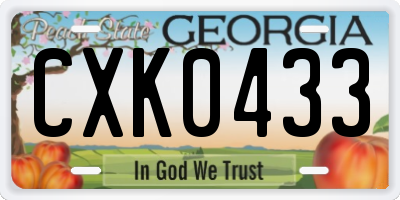 GA license plate CXK0433