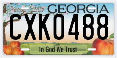 GA license plate CXK0488