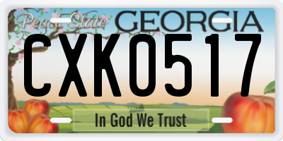 GA license plate CXK0517