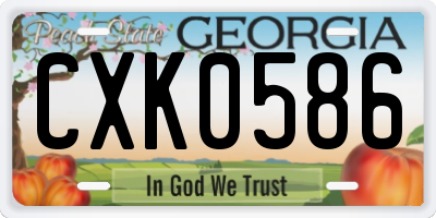 GA license plate CXK0586