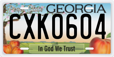 GA license plate CXK0604