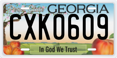 GA license plate CXK0609