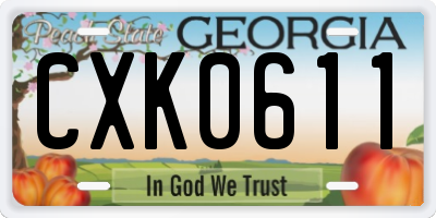 GA license plate CXK0611