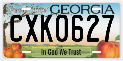 GA license plate CXK0627