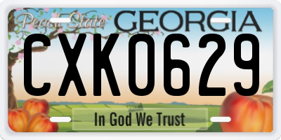 GA license plate CXK0629