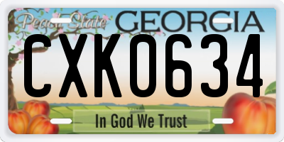 GA license plate CXK0634