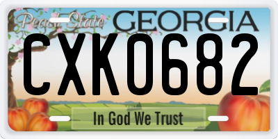 GA license plate CXK0682