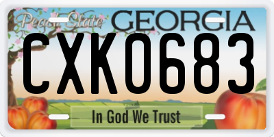 GA license plate CXK0683