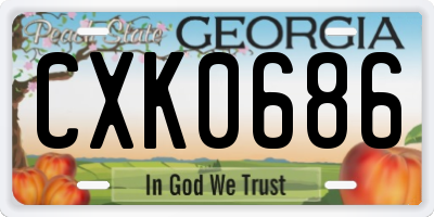 GA license plate CXK0686