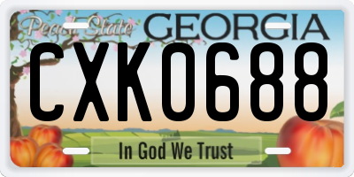 GA license plate CXK0688