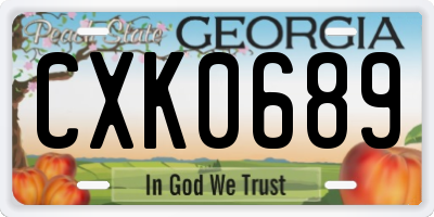 GA license plate CXK0689