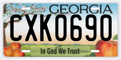 GA license plate CXK0690