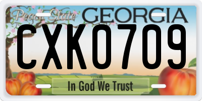 GA license plate CXK0709