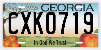 GA license plate CXK0719