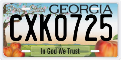 GA license plate CXK0725