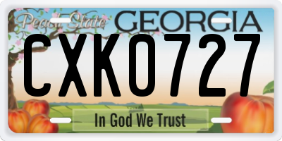GA license plate CXK0727