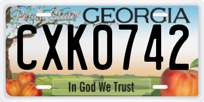 GA license plate CXK0742