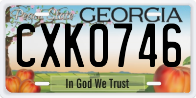 GA license plate CXK0746
