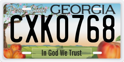 GA license plate CXK0768