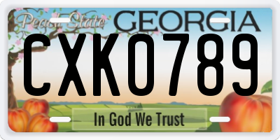 GA license plate CXK0789