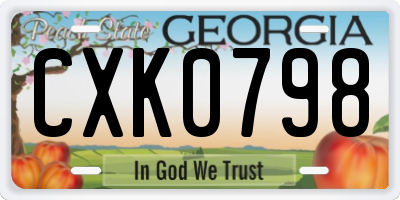 GA license plate CXK0798