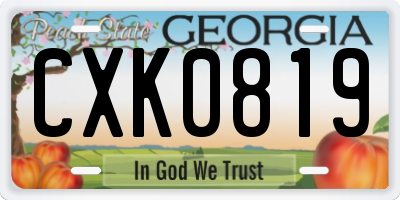GA license plate CXK0819