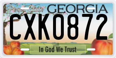 GA license plate CXK0872