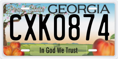 GA license plate CXK0874