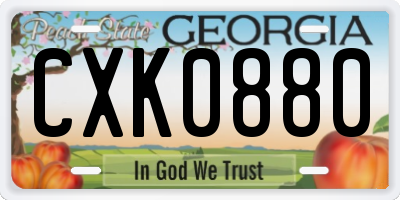 GA license plate CXK0880