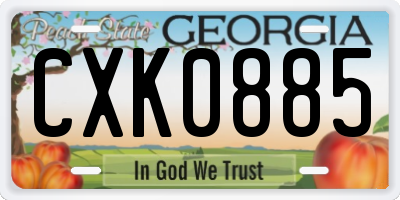 GA license plate CXK0885