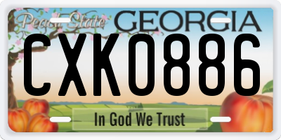 GA license plate CXK0886