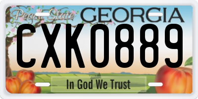 GA license plate CXK0889
