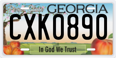 GA license plate CXK0890