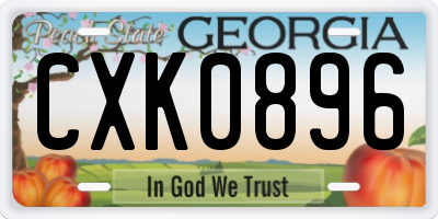 GA license plate CXK0896