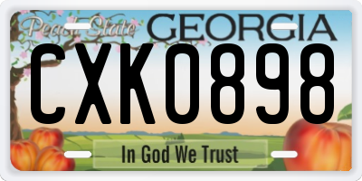 GA license plate CXK0898