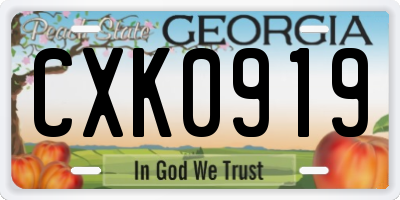 GA license plate CXK0919
