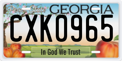 GA license plate CXK0965