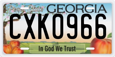 GA license plate CXK0966