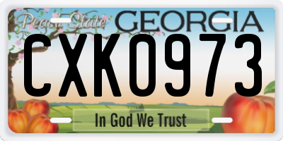 GA license plate CXK0973