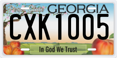 GA license plate CXK1005