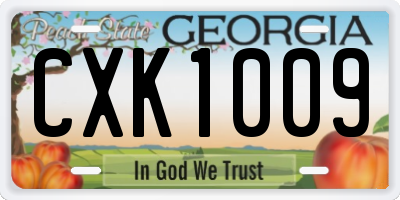 GA license plate CXK1009