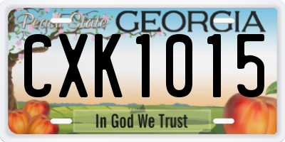 GA license plate CXK1015